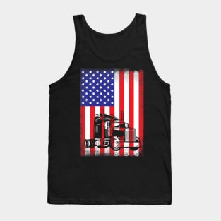 Truck Driver American Flag Tank Top